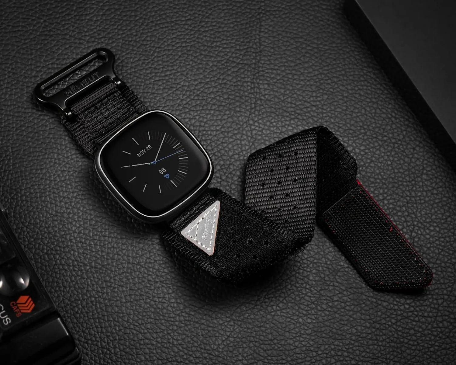 Nylon Watch Band Compatible with Fitbit Versa 3 / Versa 4 / Fitbit Sense/Sense 2 for Men, Rugged Nylon Sports Adjustable Strap Military Tactical Style Replacement Wristband