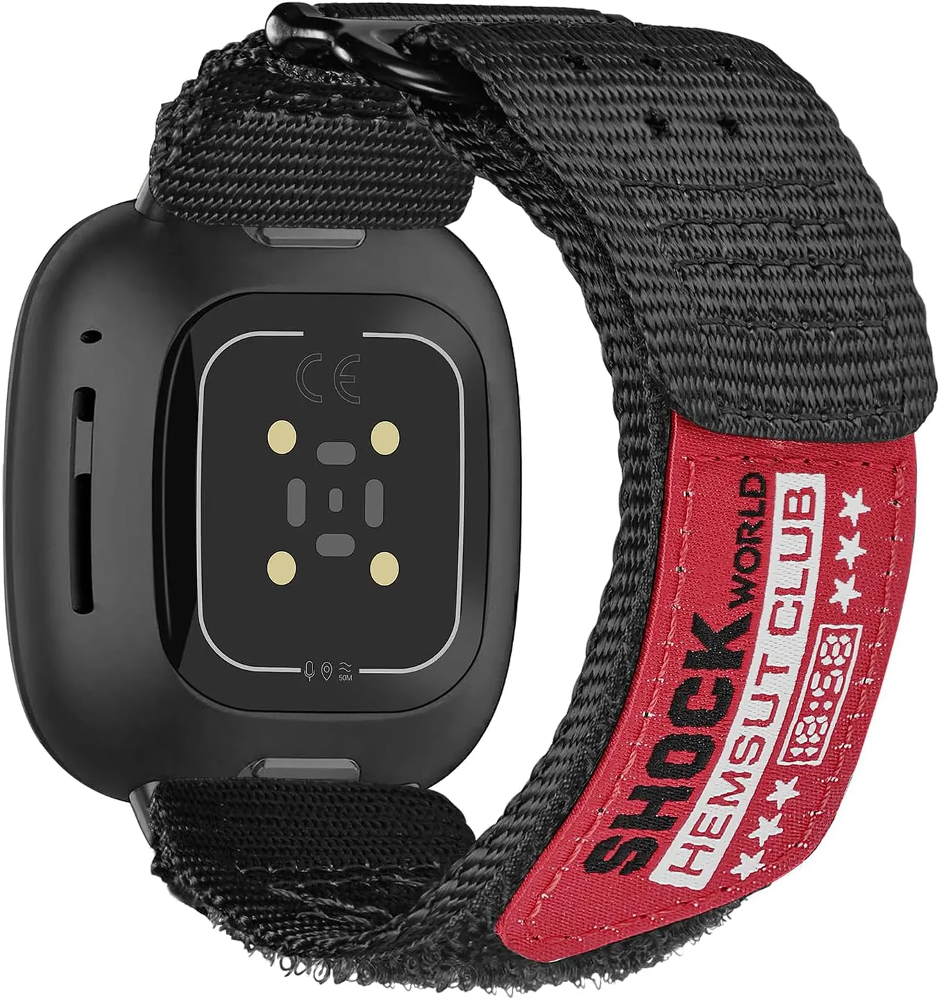 Nylon Watch Band Compatible with Fitbit Versa 3 / Versa 4 / Fitbit Sense/Sense 2 for Men, Rugged Nylon Sports Adjustable Strap Military Tactical Style Replacement Wristband