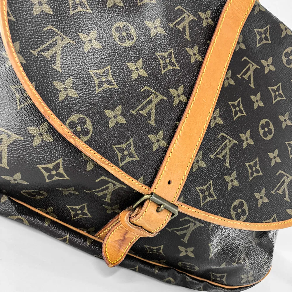 On-demand shipping Saumur Louis-Vuitton Monogram 35 Bag Delivery guarantee Vintage Shoulder