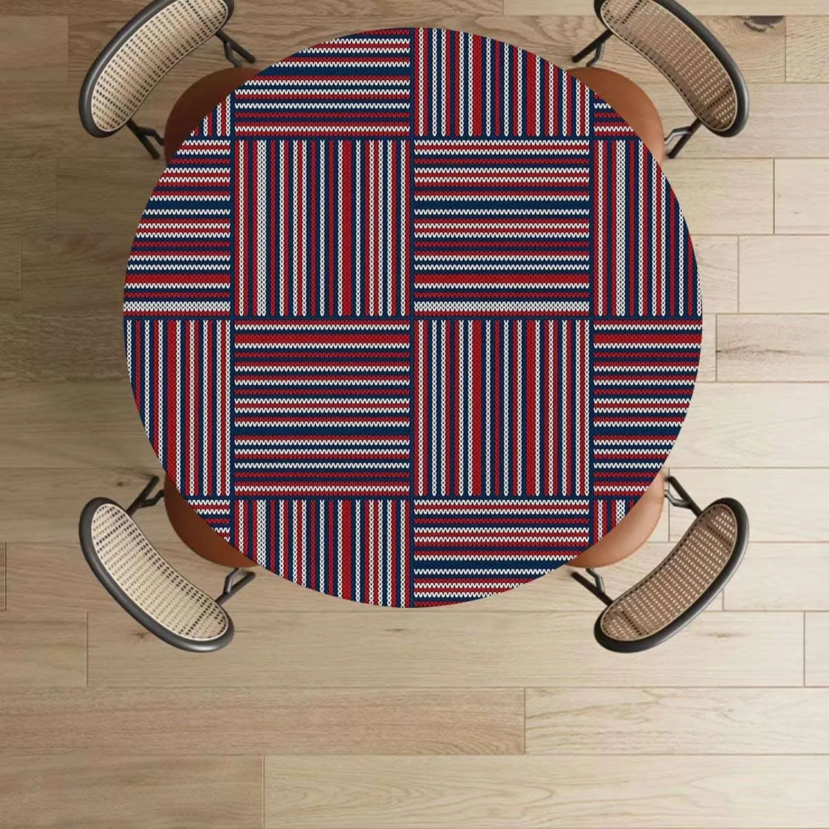 OOzie Multicolor Elastic Fitted Round Tablecloths Geometric Forms and Antique Retro Wooden Boards Oil Proof Waterproof Tablecloth for Picnic Party African Fits up 40"-44" Diameter Tables