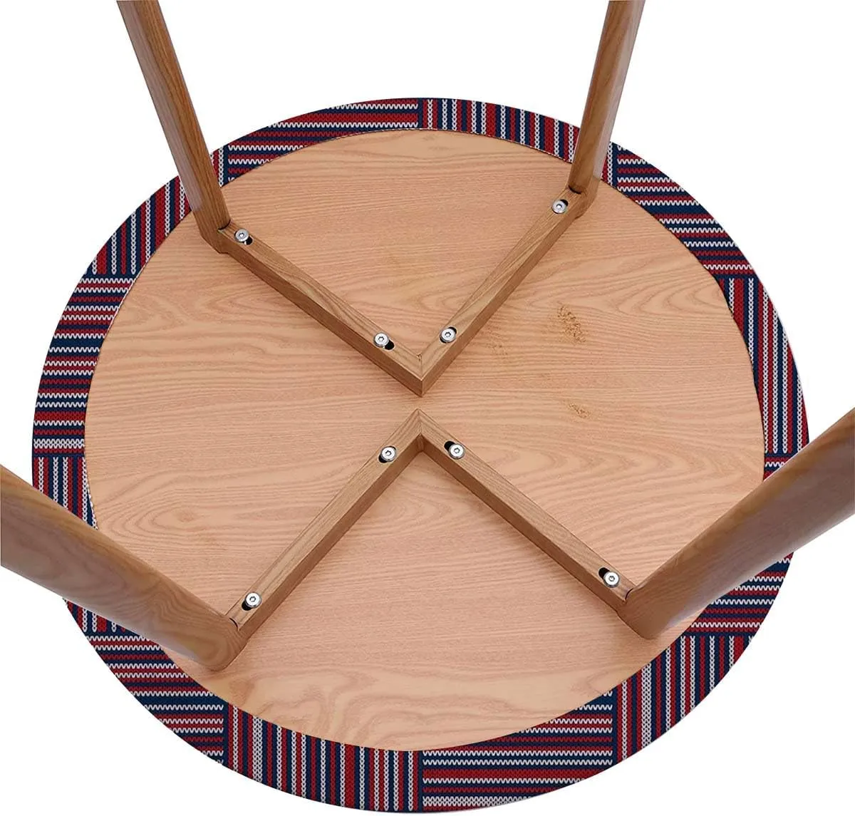 OOzie Multicolor Elastic Fitted Round Tablecloths Geometric Forms and Antique Retro Wooden Boards Oil Proof Waterproof Tablecloth for Picnic Party African Fits up 40"-44" Diameter Tables