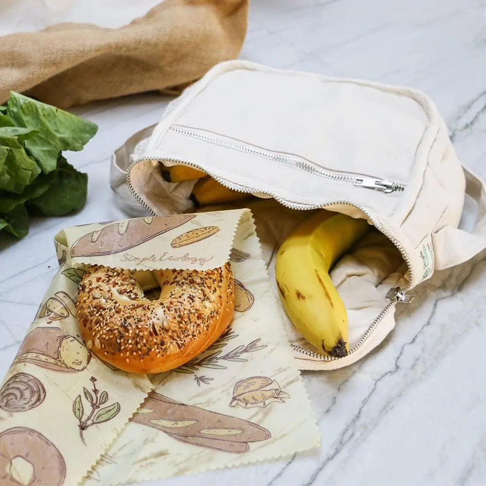 Organic Cotton Insulated Lunch Bag - Blue