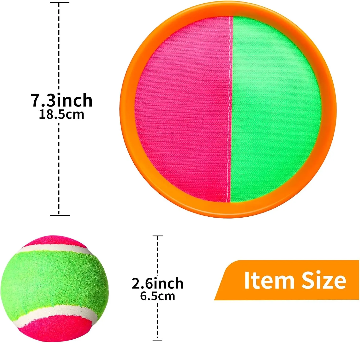 Outdoor Games for Kids Ages 3-10-Toss and Catch Ball Set, Ball Toss Games with 4 Orange Paddles 4 Sticky Balls, 1 Storage Bag, Paddle Ball Games for Kids/Family Boys Girl Gift