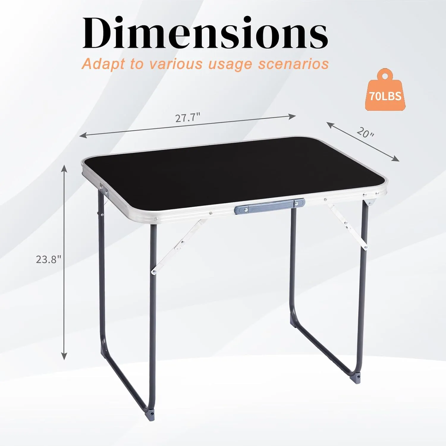 Outvita 2.3ft Portable Folding Camping Table, Outdoor Waterproof Picnic Table, Aluminum Lightweight Suitcase Foldable Table for Picnic BBQ Beach Dining