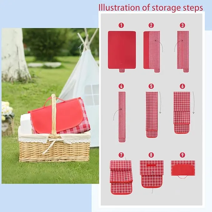 Oversized Beach Blanket Waterproof Sandproof Outdoor Foldable Picnic Mat Sand Free Blanket Big Beach Mat for Outdoor Camping Hiking Grass Park Festival Lawn Patio 200*200CM Red Large Beach Blanket