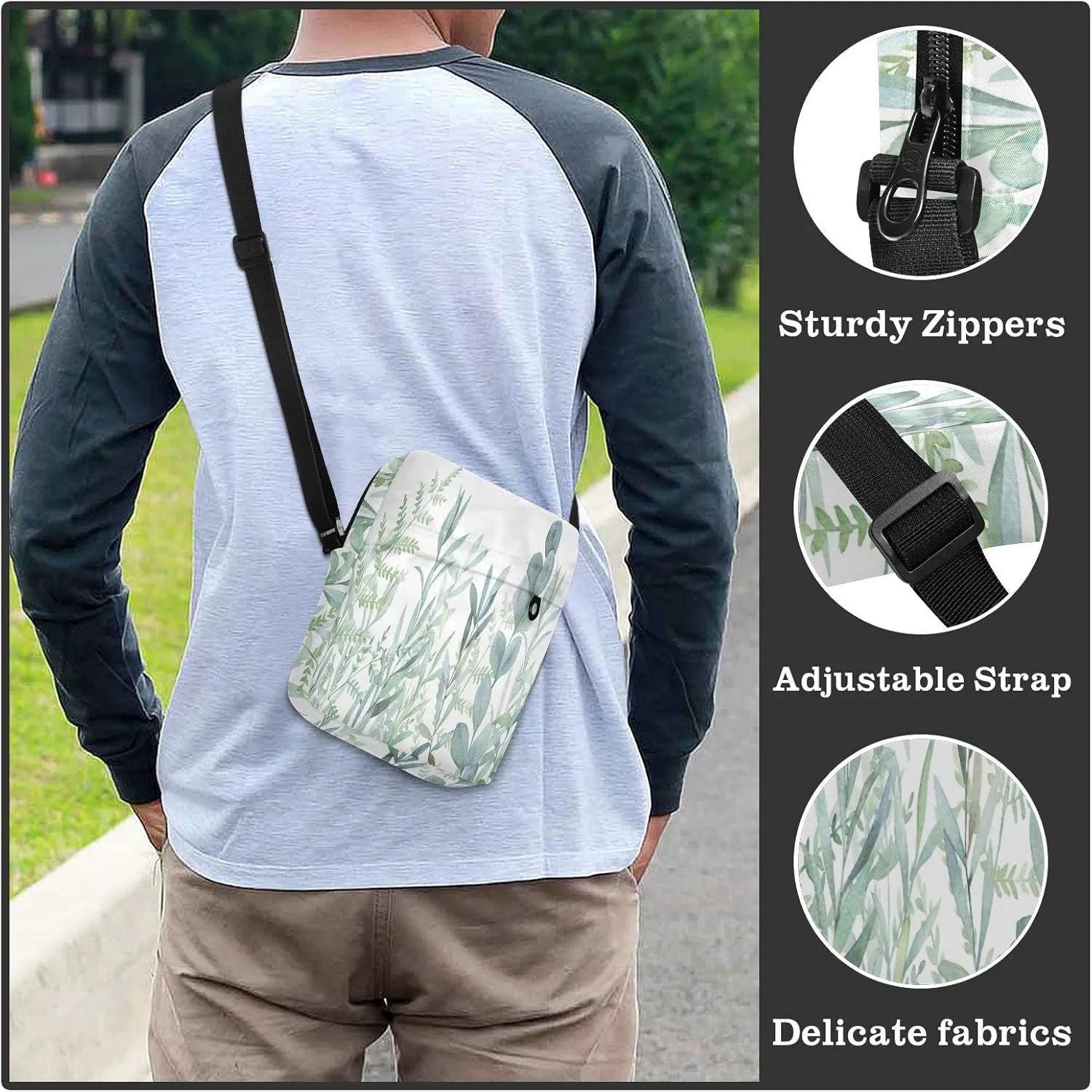 Oyihfvs Messenger Bag, Men's Crossbody Bag, Women's Crossbody Bag with Adjustable Strap
