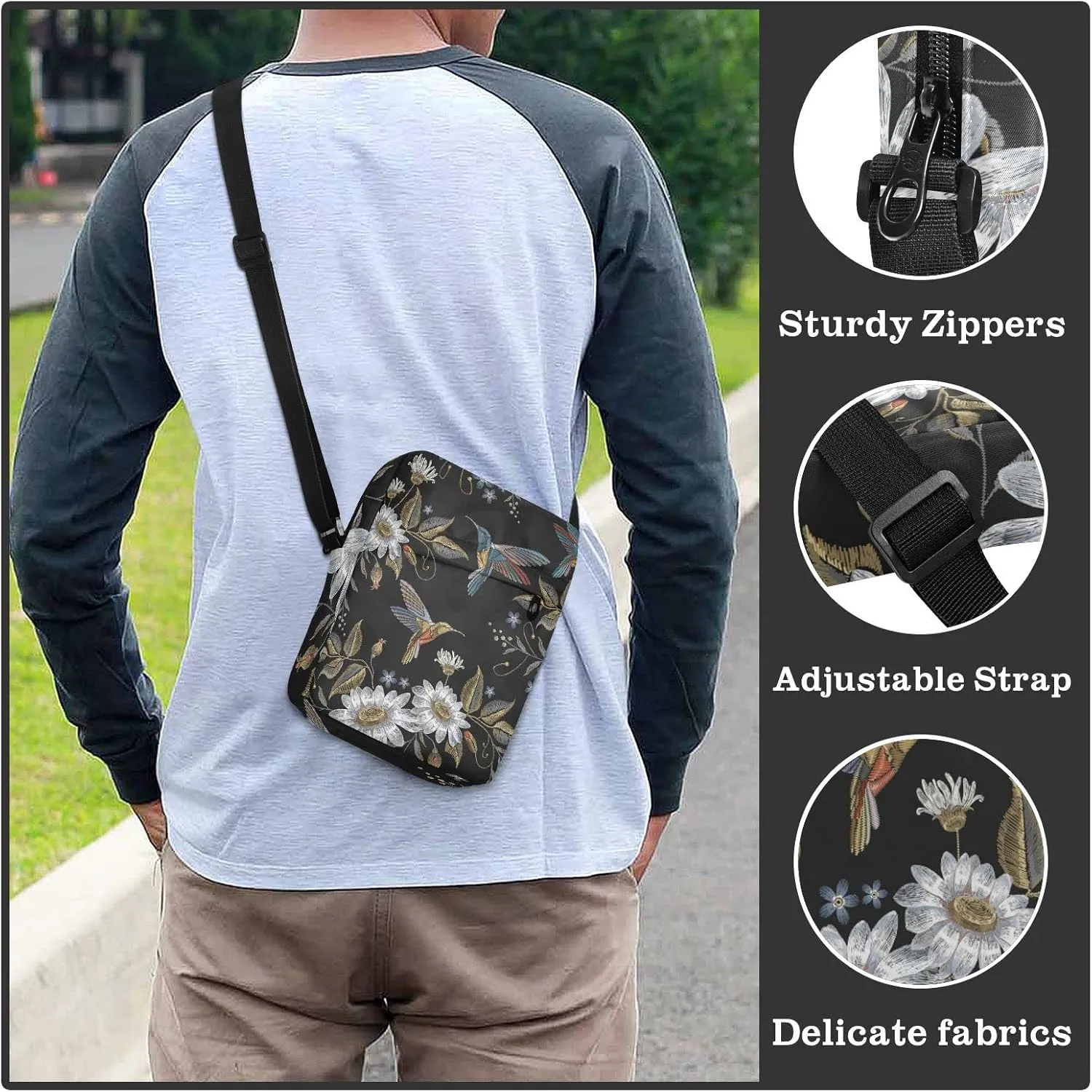 Oyihfvs Messenger Bag, Men's Crossbody Bag, Women's Crossbody Bag with Adjustable Strap