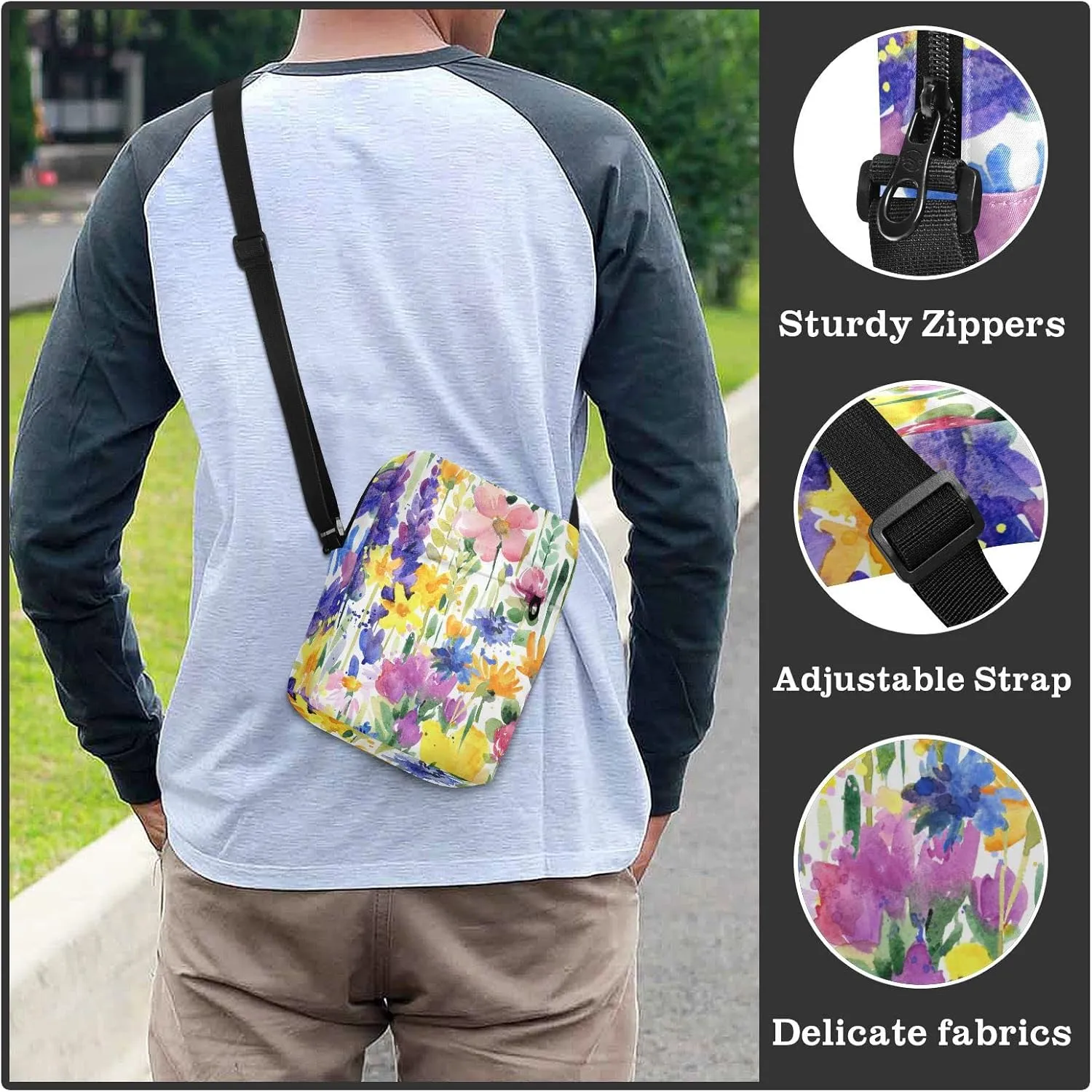 Oyihfvs Messenger Bag, Men's Crossbody Bag, Women's Crossbody Bag with Adjustable Strap