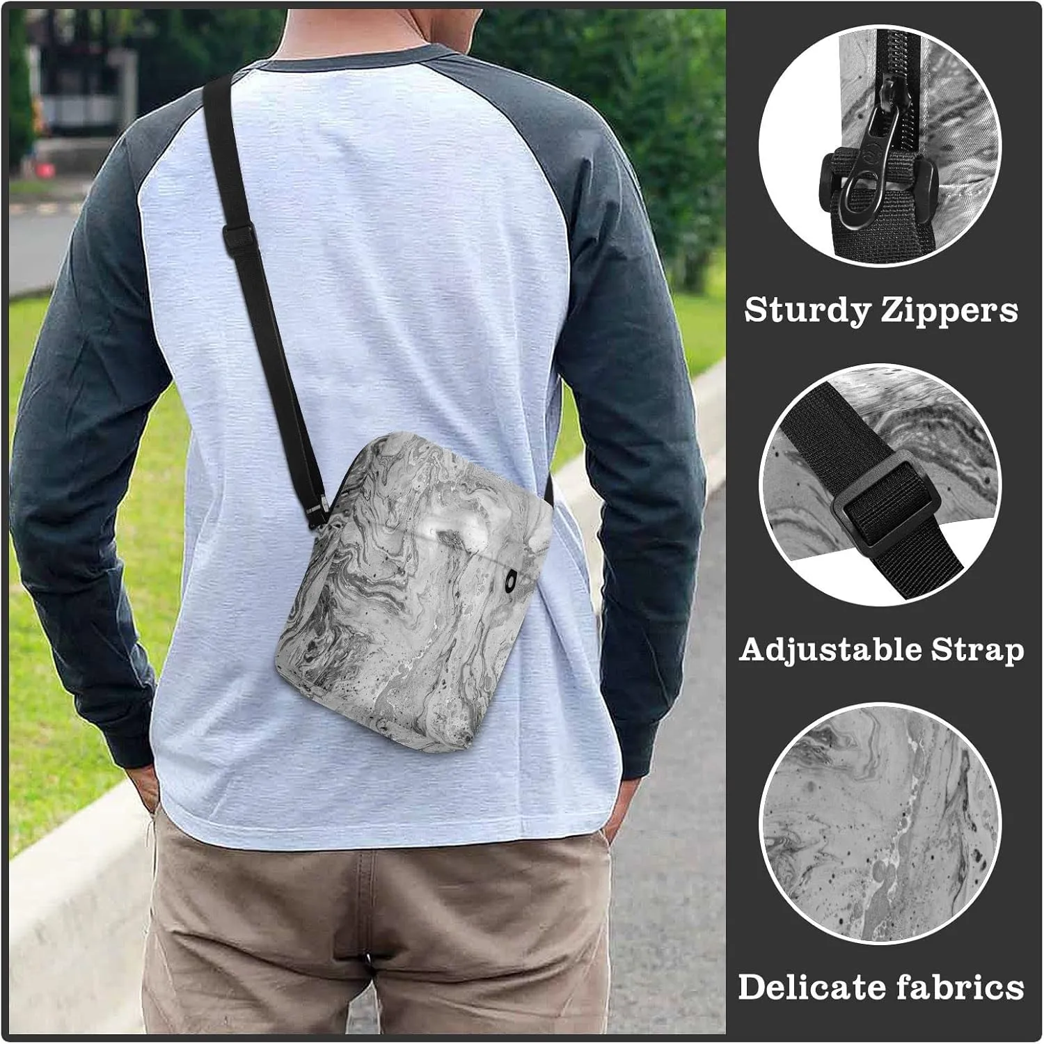 Oyihfvs Messenger Bag, Men's Crossbody Bag, Women's Crossbody Bag with Adjustable Strap