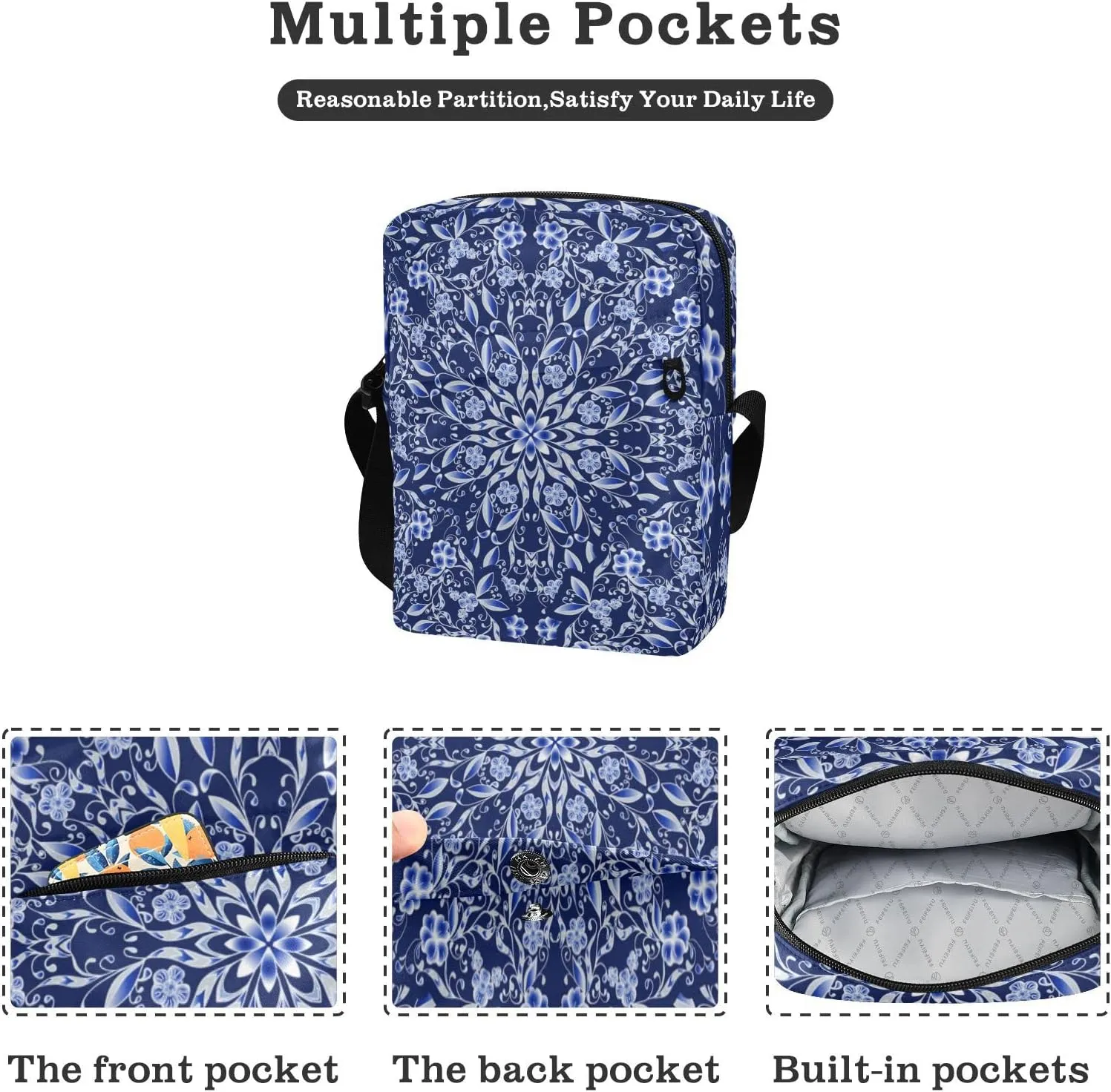Oyihfvs Messenger Bag, Men's Crossbody Bag, Women's Crossbody Bag with Adjustable Strap
