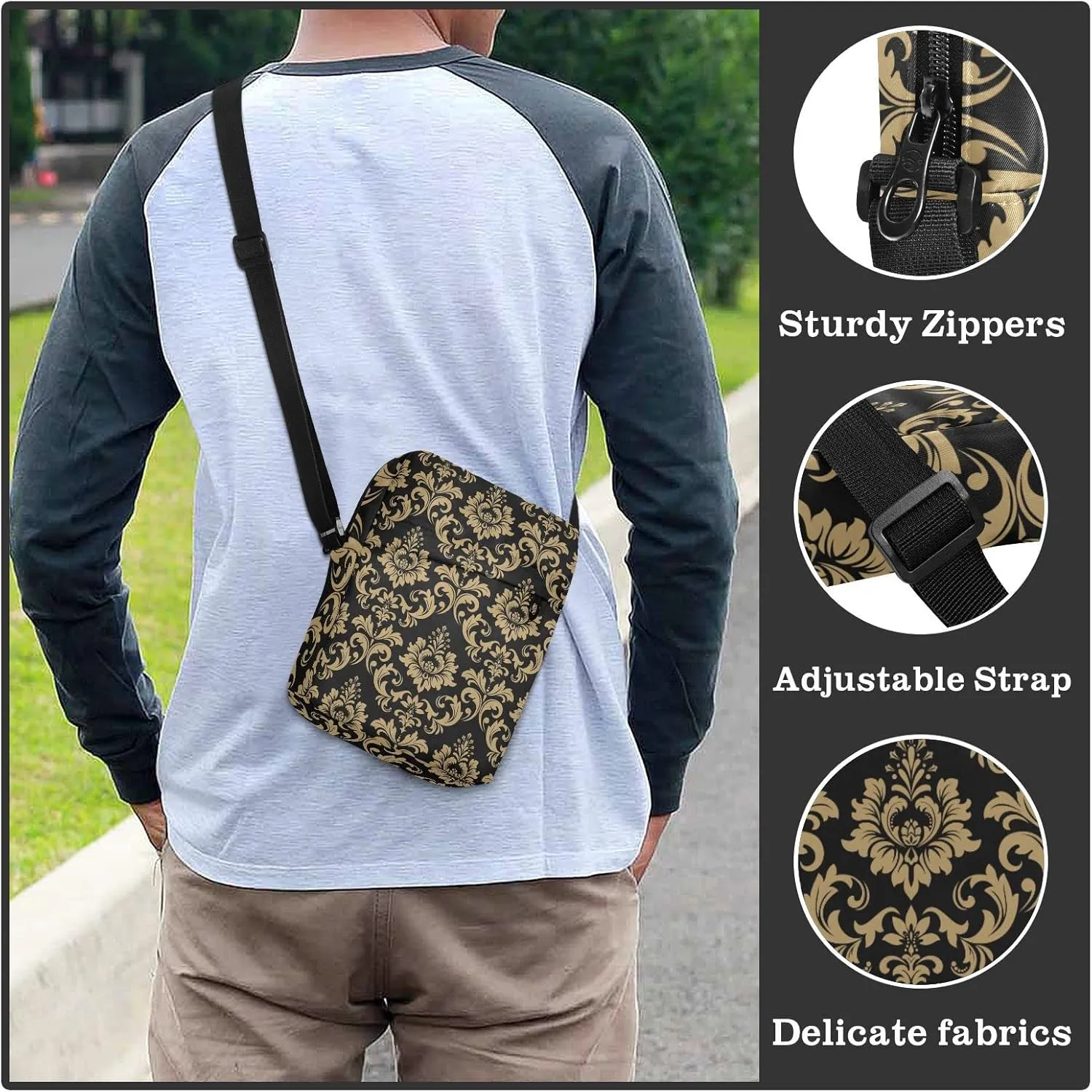 Oyihfvs Messenger Bag, Men's Crossbody Bag, Women's Crossbody Bag with Adjustable Strap