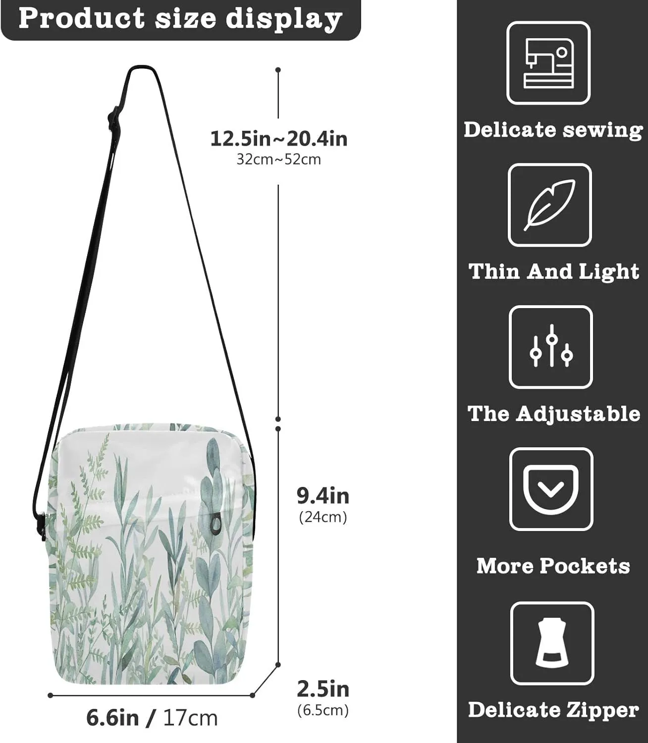 Oyihfvs Messenger Bag, Men's Crossbody Bag, Women's Crossbody Bag with Adjustable Strap