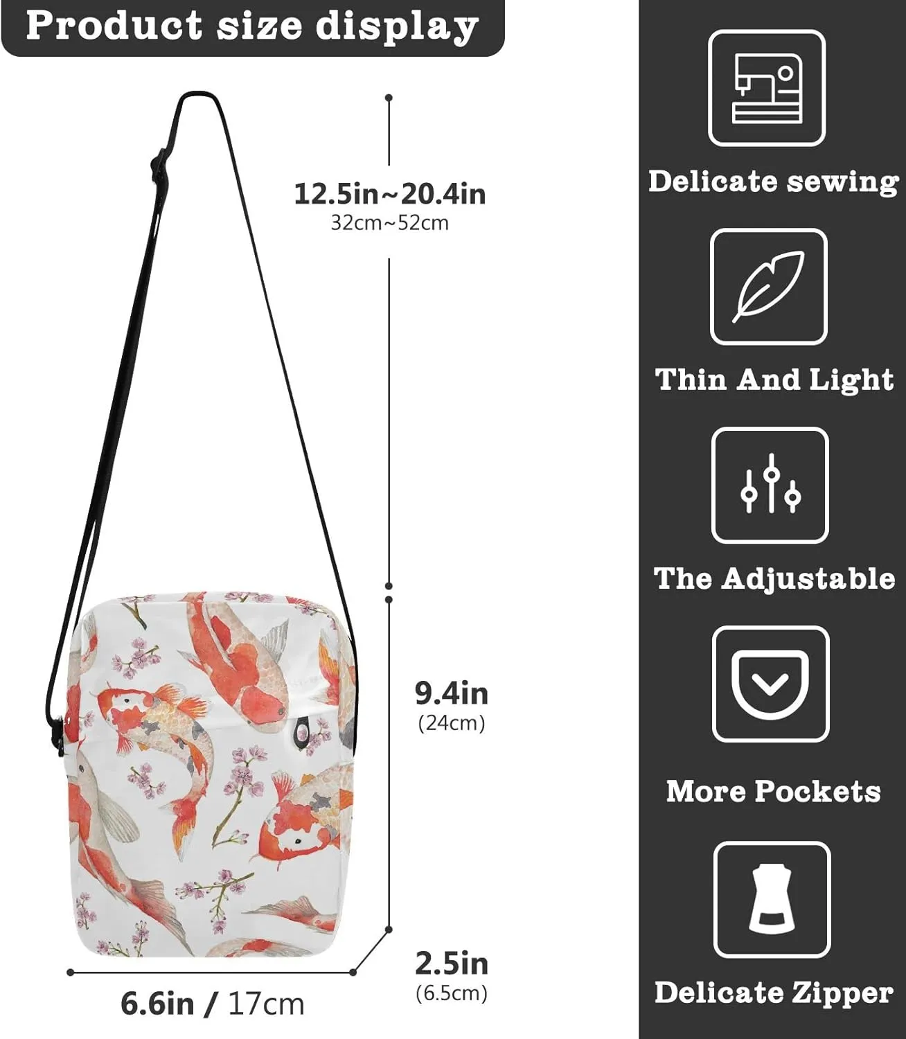 Oyihfvs Messenger Bag, Men's Crossbody Bag, Women's Crossbody Bag with Adjustable Strap