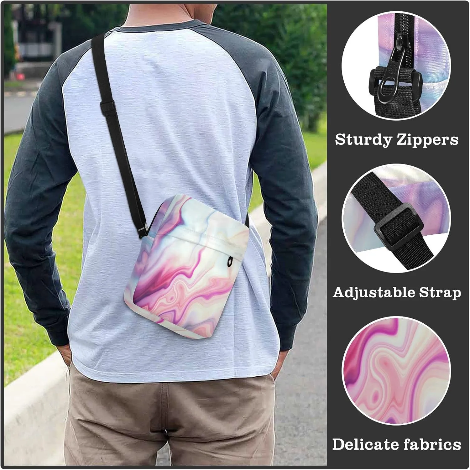 Oyihfvs Messenger Bag, Men's Crossbody Bag, Women's Crossbody Bag with Adjustable Strap