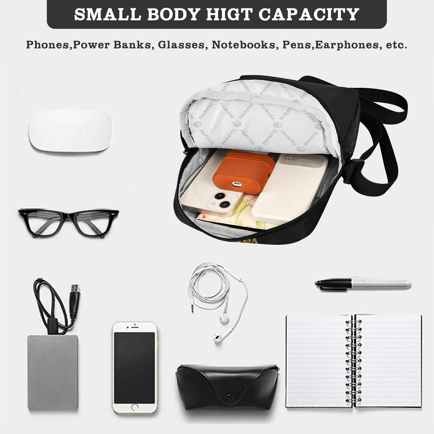 Oyihfvs Messenger Bag, Men's Crossbody Bag, Women's Crossbody Bag with Adjustable Strap