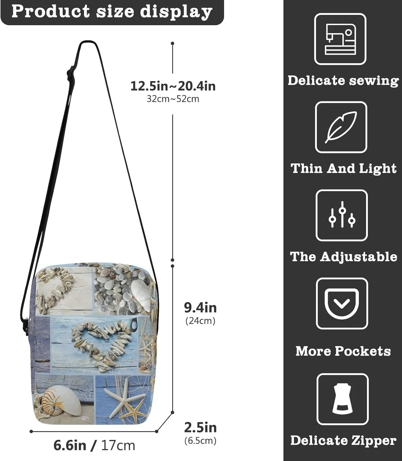 Oyihfvs Messenger Bag, Men's Crossbody Bag, Women's Crossbody Bag with Adjustable Strap