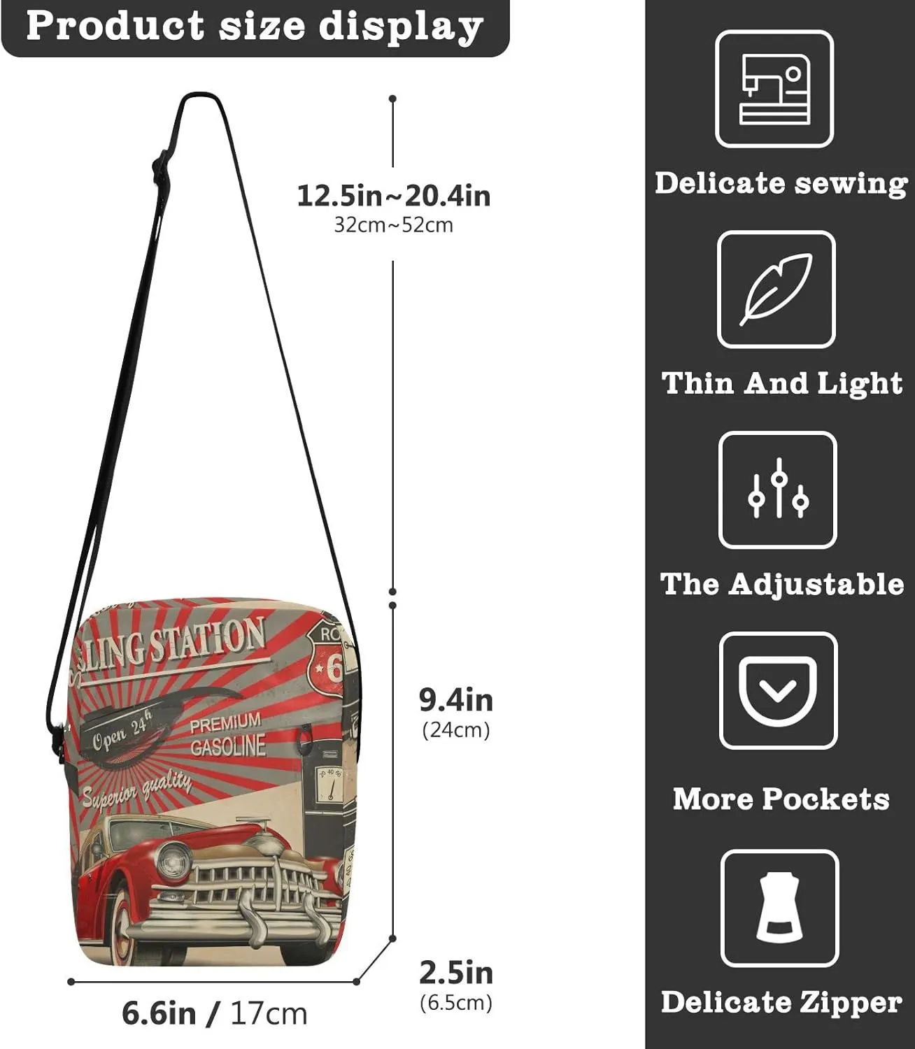 Oyihfvs Messenger Bag, Men's Crossbody Bag, Women's Crossbody Bag with Adjustable Strap