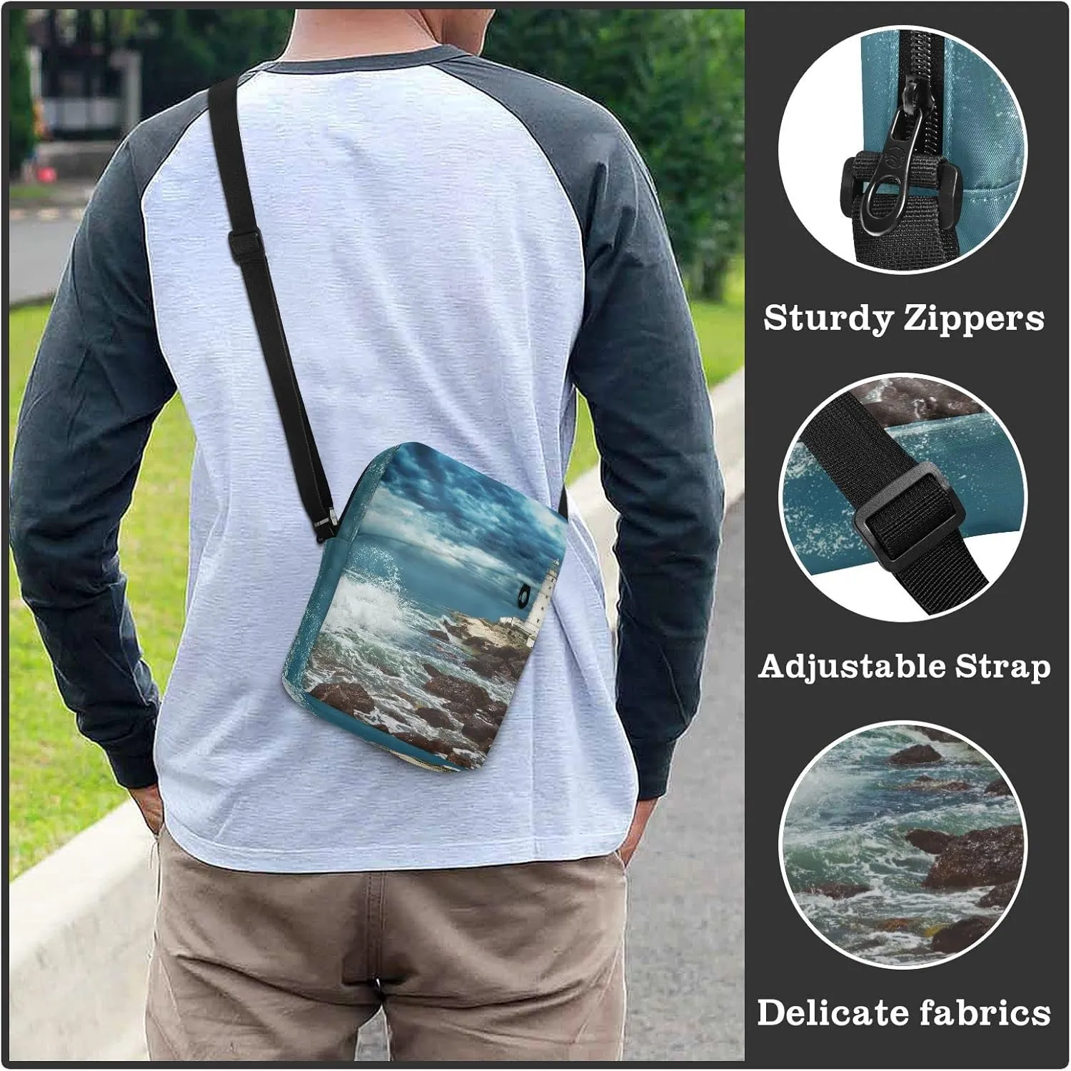 Oyihfvs Messenger Bag, Men's Crossbody Bag, Women's Crossbody Bag with Adjustable Strap