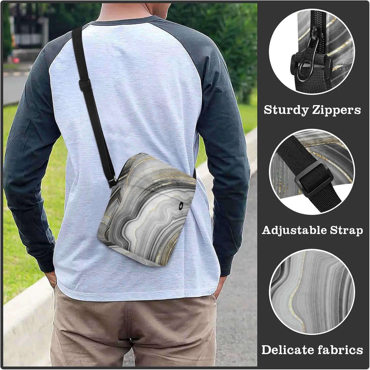 Oyihfvs Messenger Bag, Men's Crossbody Bag, Women's Crossbody Bag with Adjustable Strap
