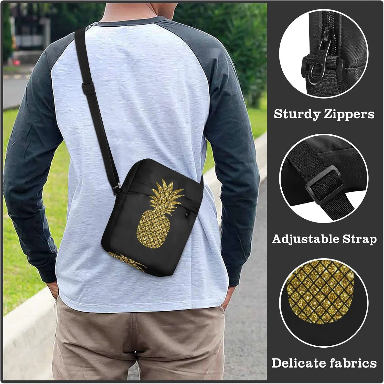 Oyihfvs Messenger Bag, Men's Crossbody Bag, Women's Crossbody Bag with Adjustable Strap