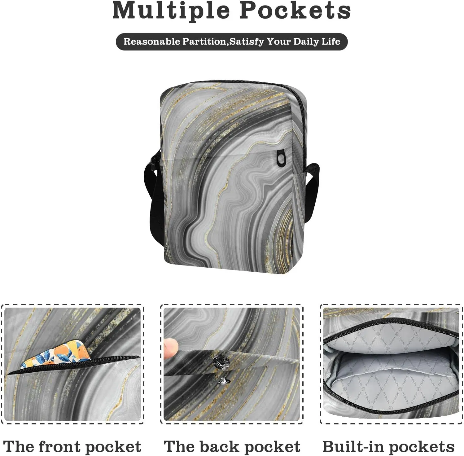 Oyihfvs Messenger Bag, Men's Crossbody Bag, Women's Crossbody Bag with Adjustable Strap