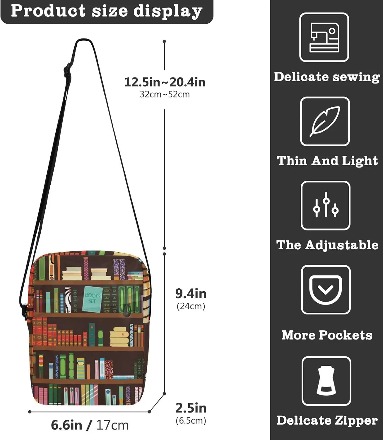 Oyihfvs Messenger Bag, Men's Crossbody Bag, Women's Crossbody Bag with Adjustable Strap