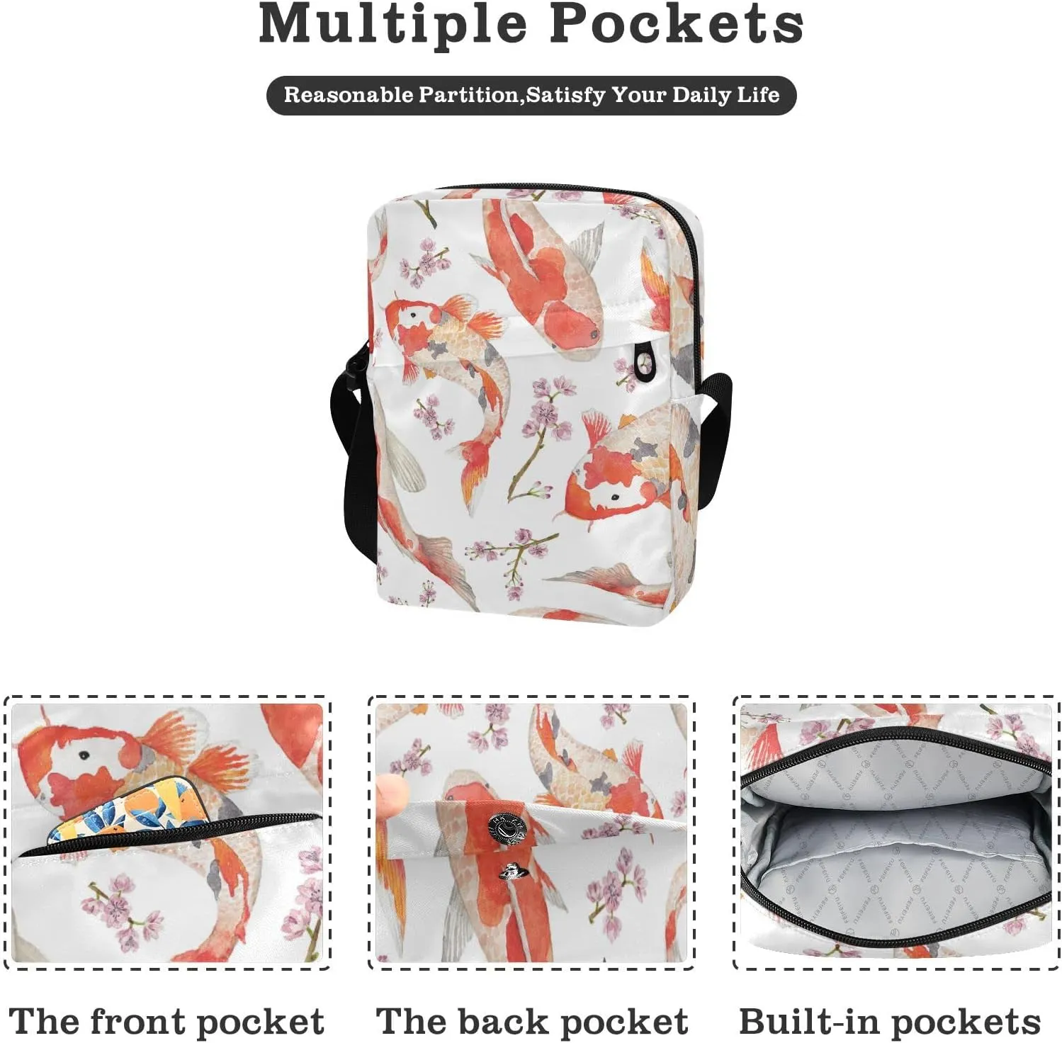 Oyihfvs Messenger Bag, Men's Crossbody Bag, Women's Crossbody Bag with Adjustable Strap