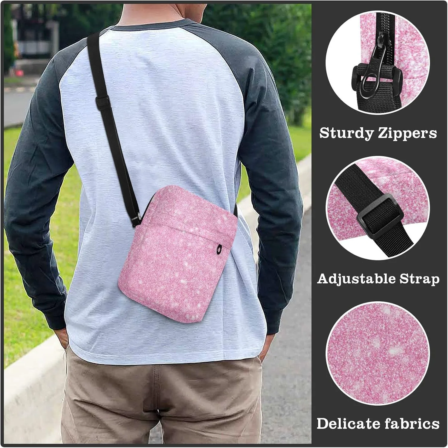 Oyihfvs Messenger Bag, Men's Crossbody Bag, Women's Crossbody Bag with Adjustable Strap