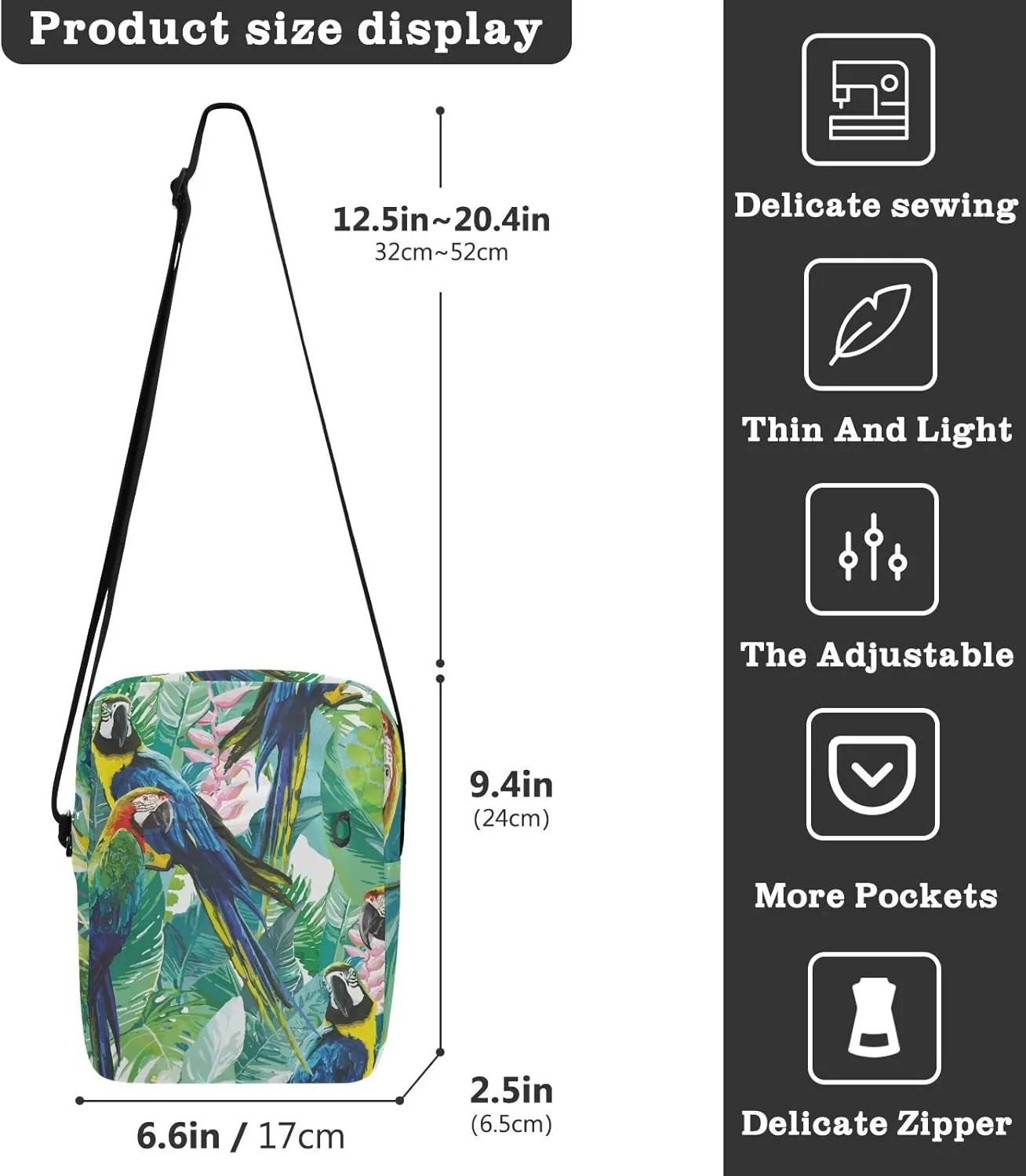 Oyihfvs Messenger Bag, Men's Crossbody Bag, Women's Crossbody Bag with Adjustable Strap