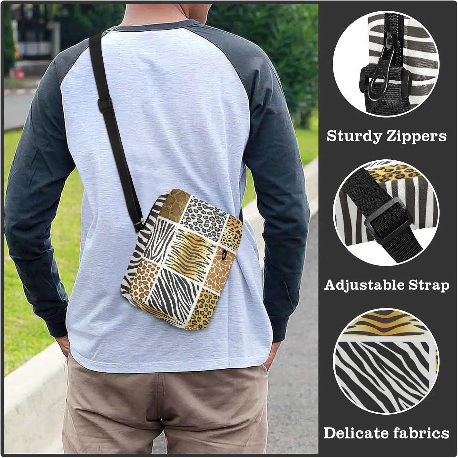 Oyihfvs Messenger Bag, Men's Crossbody Bag, Women's Crossbody Bag with Adjustable Strap