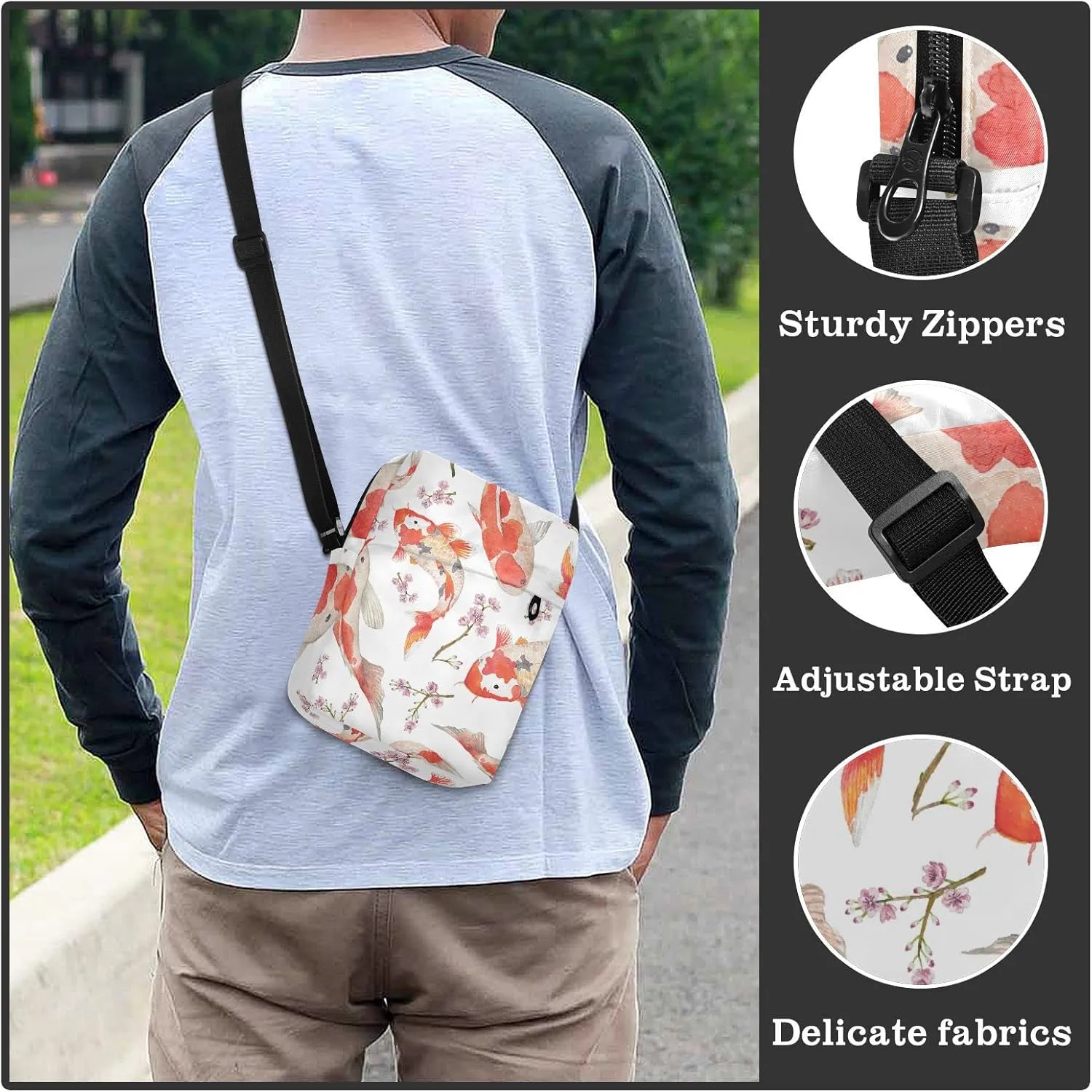 Oyihfvs Messenger Bag, Men's Crossbody Bag, Women's Crossbody Bag with Adjustable Strap