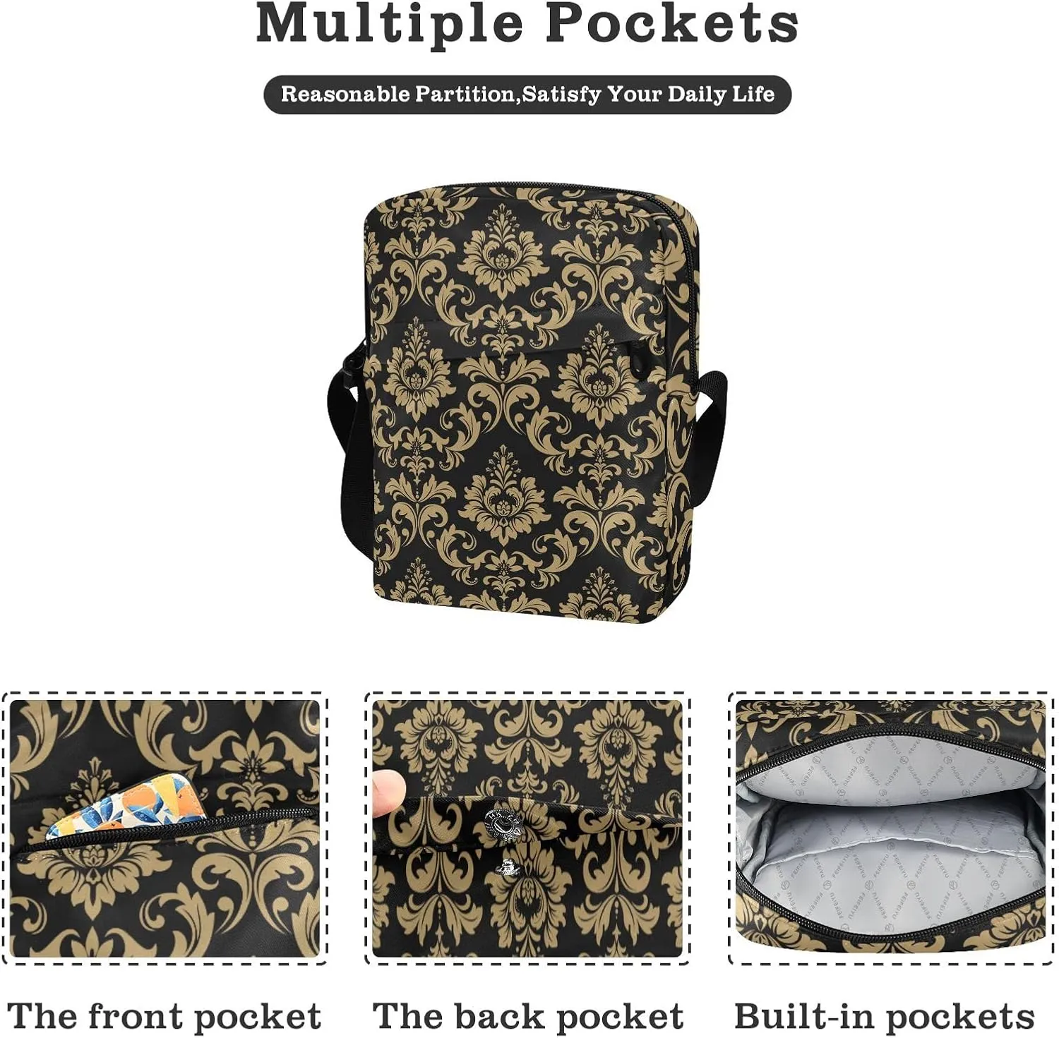 Oyihfvs Messenger Bag, Men's Crossbody Bag, Women's Crossbody Bag with Adjustable Strap