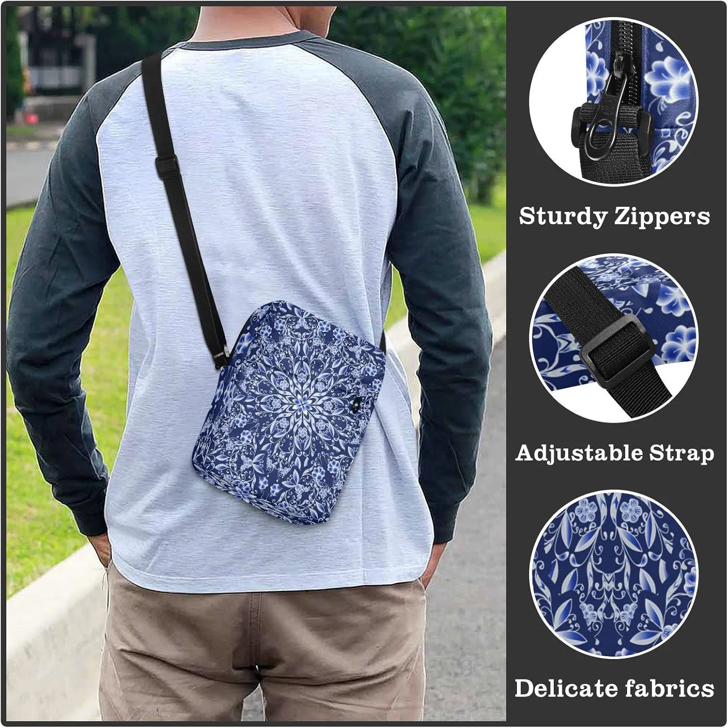 Oyihfvs Messenger Bag, Men's Crossbody Bag, Women's Crossbody Bag with Adjustable Strap