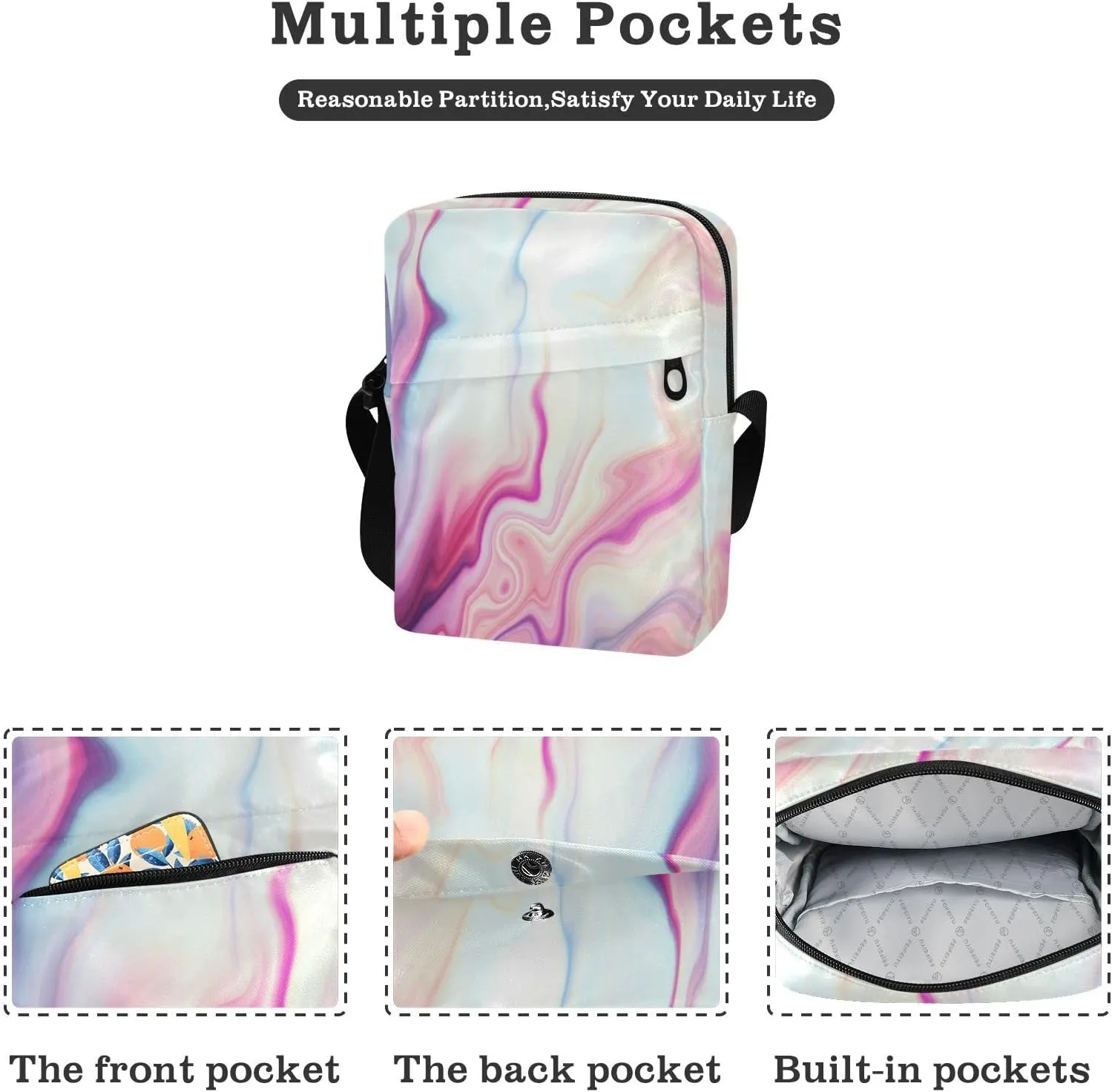 Oyihfvs Messenger Bag, Men's Crossbody Bag, Women's Crossbody Bag with Adjustable Strap