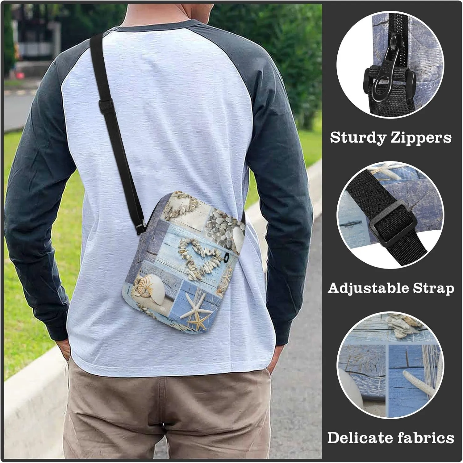 Oyihfvs Messenger Bag, Men's Crossbody Bag, Women's Crossbody Bag with Adjustable Strap