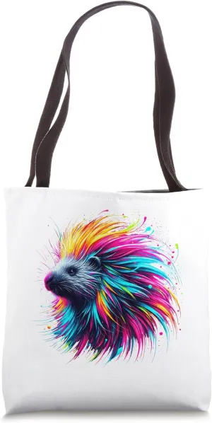 Paint Art Porcupine Porcupines Quill Pig Tote Bag