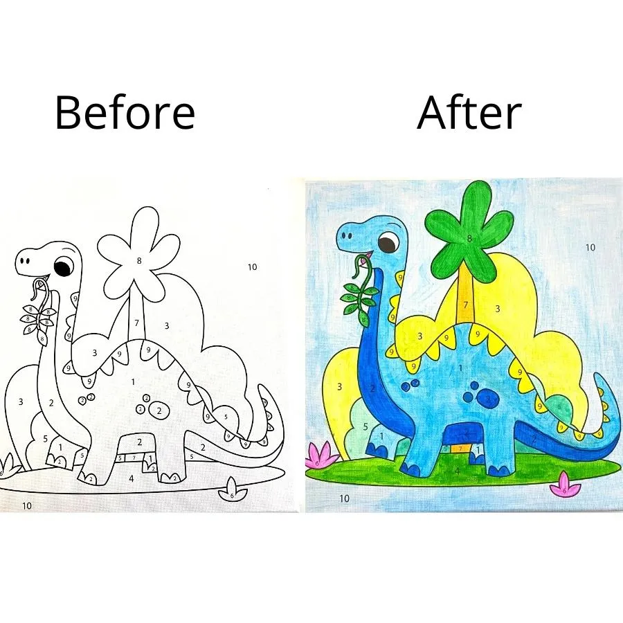 Paint by Number (Dino World) | Craft Kit for Kids |  Educational Puzzle Toy | Home Learning Kit