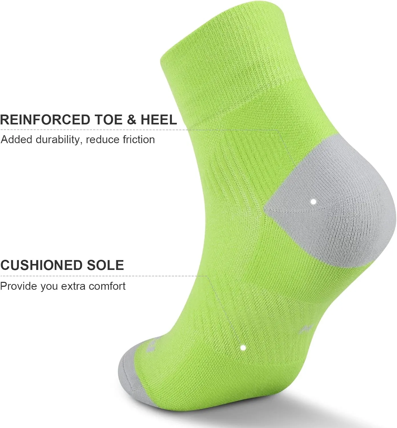 PAPLUS Ankle Compression Socks for Women 6 Pairs, Running Athletic Socks with Arch Support，Plantar Fasciitis Socks
