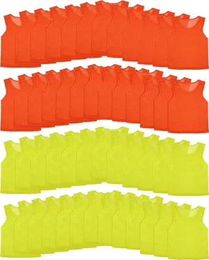 Pasimy 50 Pack Pinnies Scrimmage Vests Lightweight Youth Scrimmage Vests Team Soccer Basketball Jersey Pinnies for Sports