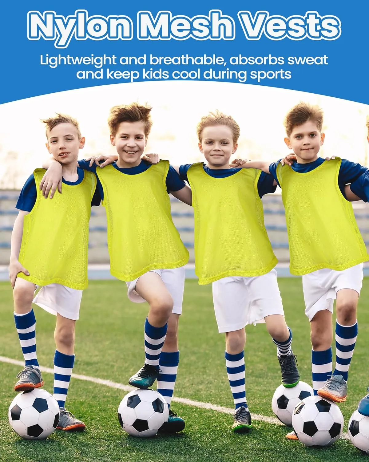 Pasimy 50 Pack Pinnies Scrimmage Vests Lightweight Youth Scrimmage Vests Team Soccer Basketball Jersey Pinnies for Sports