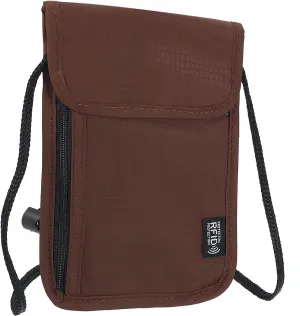 PATIKIL Neck Wallet, Passport Holder Neck Pouch RFID Blocking Waterproof Neck Travel Wallet for Women & Men, Brown