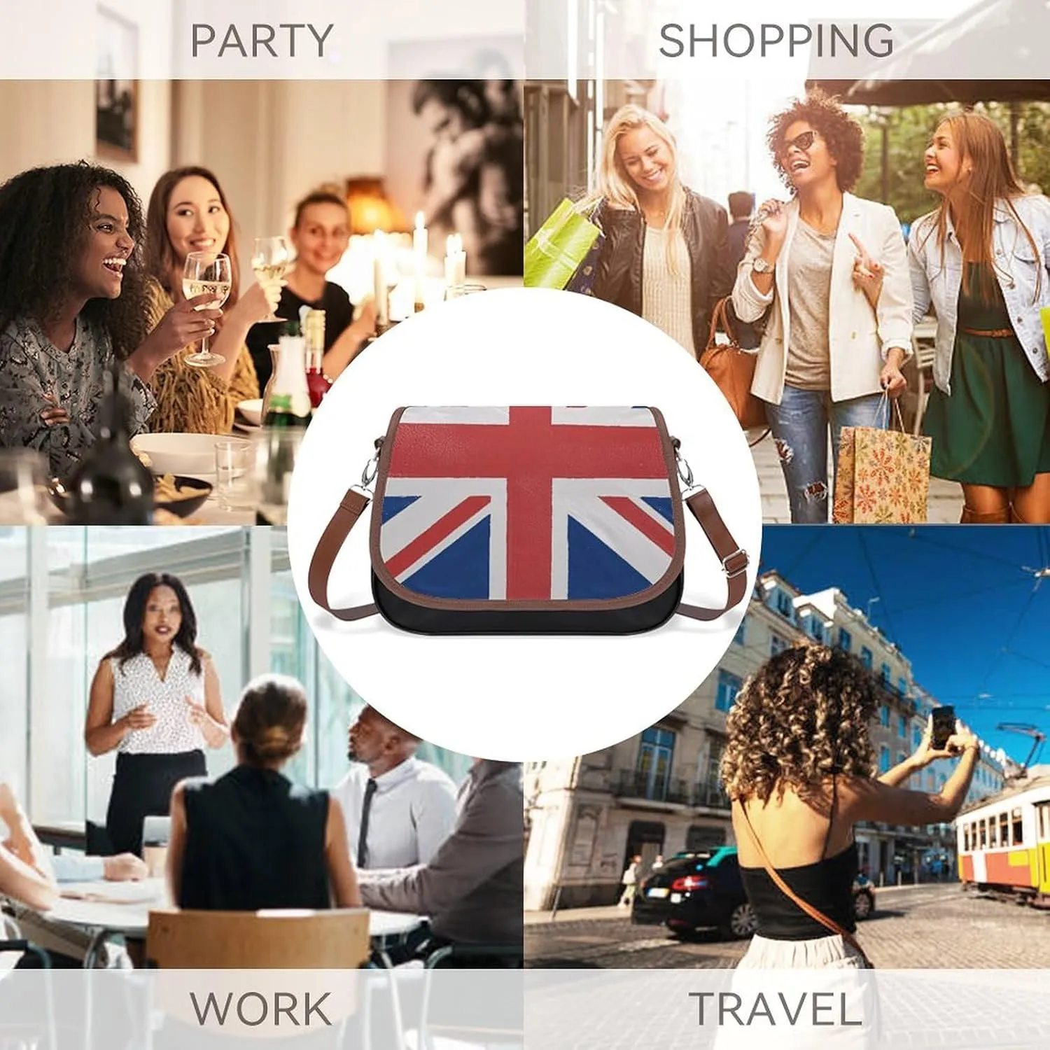 Patriotic Stars Strips Independence Day Crossbody Bags for Women Travel Shoulder Bag Small Leather Cross Body Handbags