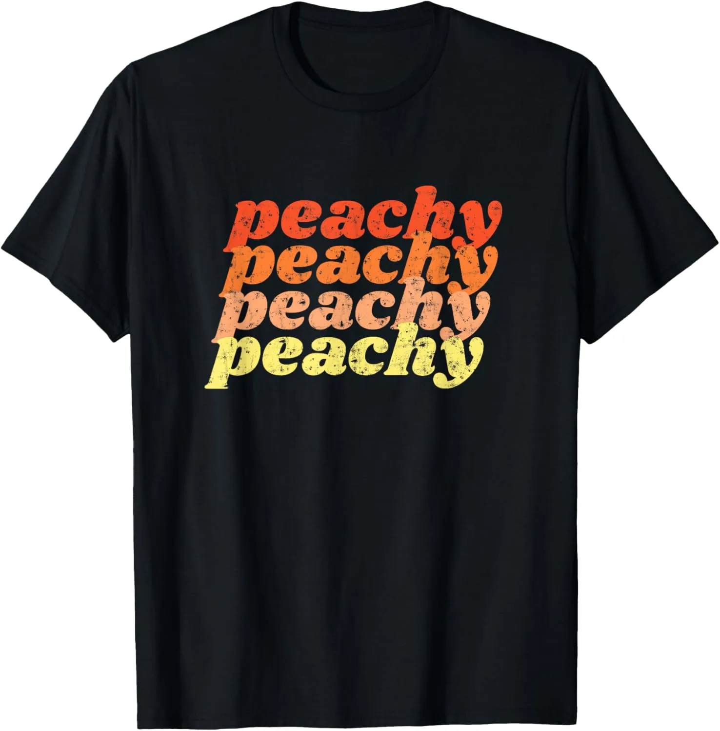 Peachy T Shirt Vintage Retro 70s Distressed Style