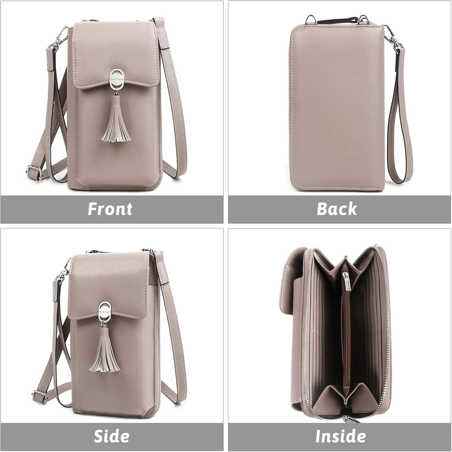 Pearl Angeli Small Crossbody Bag RFID Phone Wallet Women Cellphone Credit Card Purse with Adjustable Shoulder Strap