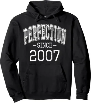 Perfection since 2007 Vintage Style Born in 2007 Birthday Pullover Hoodie