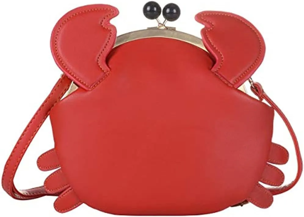 Personalized cartoon style ladies shoulder bag, crab-shaped messenger bag, animal style ladies handbag