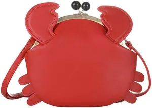 Personalized cartoon style ladies shoulder bag, crab-shaped messenger bag, animal style ladies handbag