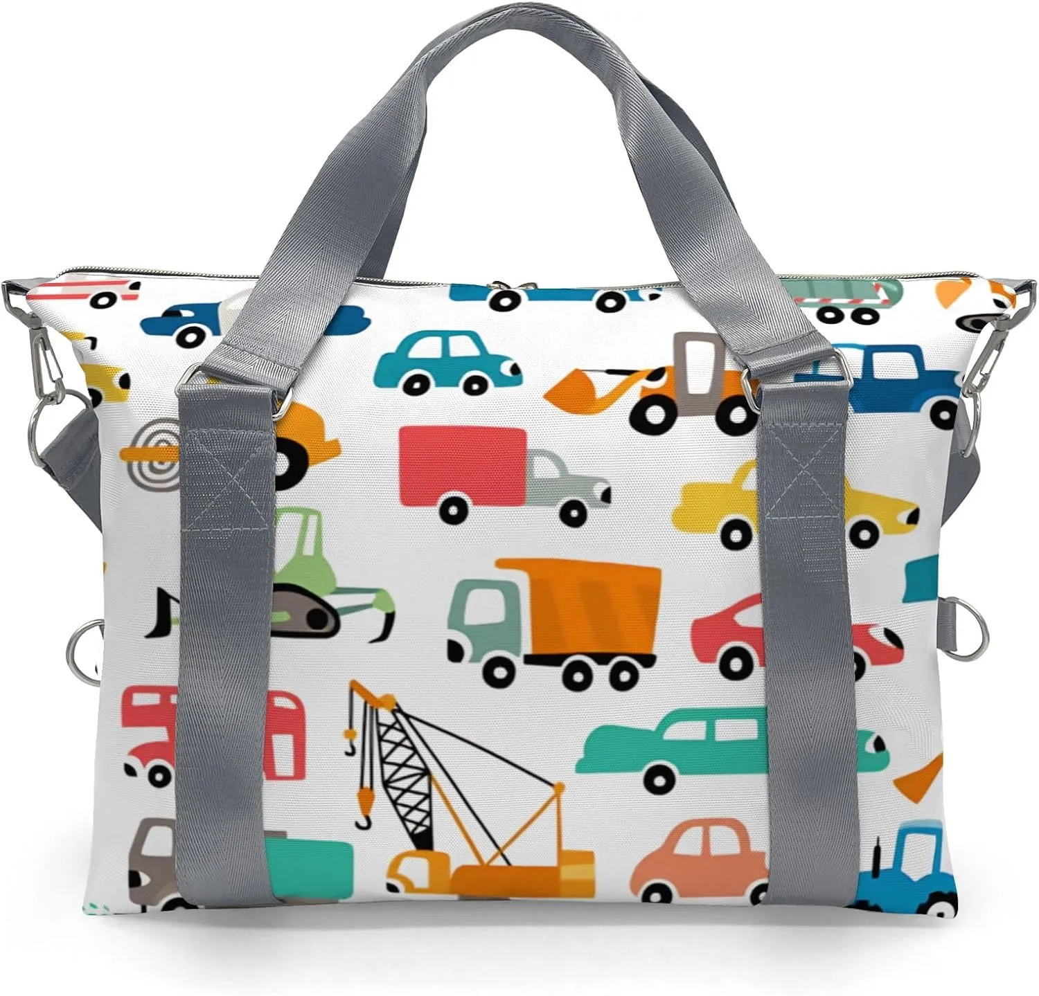 Personalized Gym Dance Bag for Girls Boys,Cartoon Car Bus Monster Custom Name Sport Duffel Bag Weekender Bags Carry On Travel Duffel Bag