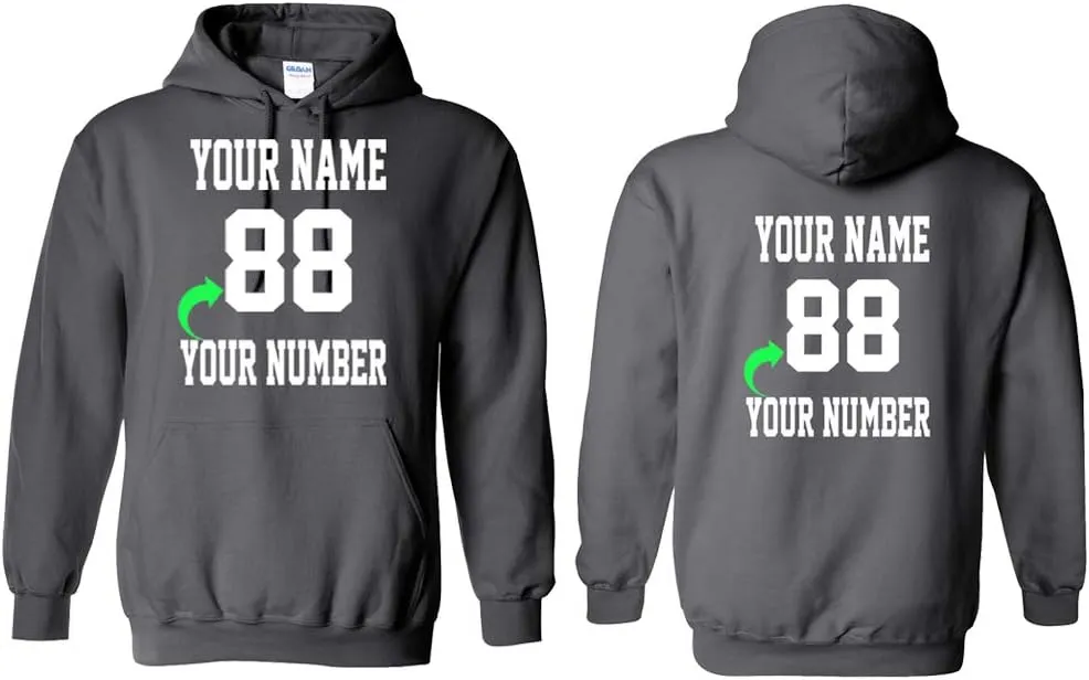 Personalized Hoodie with Custom Name and Number Unique Stylish Team Sports Gift