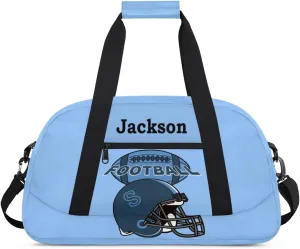 Personalized Kids Gym Bag, Custom Sport Duffel Bag for Boys - Overnight Weekender Bag Carry on Tote for Airplane Swim Travel - Sky Blue